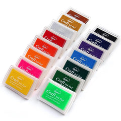 15-Color Craft Ink Pad Set – Multi-Surface Quick-Dry Stamp Ink for Paper, Fabric & Wood