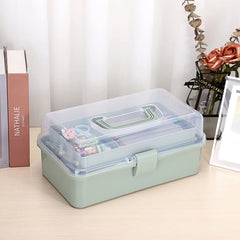 3-Layer Craft Organizer – Adjustable Compartment Storage Box with Handle for Art, Sewing & Medical Supplies