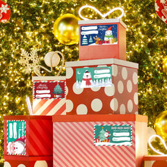 500 PCS Christmas Gift Tags – Self-Adhesive Premium Quality Gift Labels for Holiday Wrapping (2.95 x 1.6 Inches)