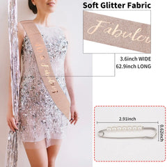 Birthday Set – Glitter Sash + Rhinestone Tiara for Queen of the Day