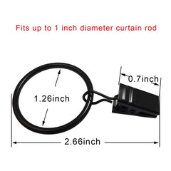40-Pack Heavy Duty Curtain Ring Clips – Dual-Size Metal Drapery Hooks for Standard & Large Rods