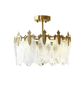 Decorative Pattern Glass Round Chandelier - NexioPick