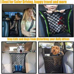 Dog Car Barrier & Storage Net – Universal Pet Divider with Mesh Organizer for Cars & SUVs