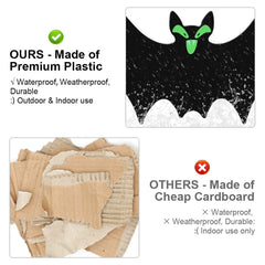 Hanging Bats Halloween Decorations – 18-Pack Outdoor/Indoor Flying Bats with Emoji Eyes & Hanging Kit