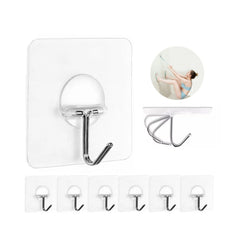 Heavy Duty Adhesive Hooks – Transparent, No-Drill Hanging Solution for Home & Office