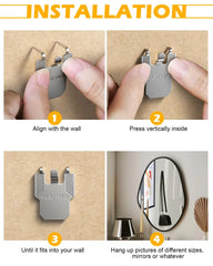 20-Pack Heavy Duty Picture Hangers – 40 lbs Max Load, No-Nail Claw Hooks for Drywall & Plaster Walls