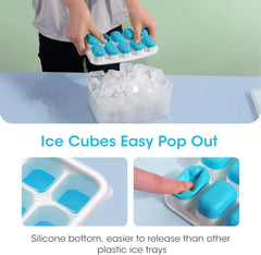 Silicone Ice Cube Tray with Bin – Easy-Release Ice Maker with Lid & Storage Container