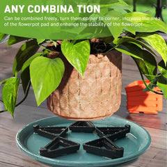 24-Pack Stackable Pot Feet – Adjustable Plant Stands for Outdoor Planters (Black)
