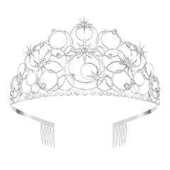 Stellar Princess Crown Tiara – Rhinestone Crystal Crown for Women & Girls, Perfect for Costumes, Weddings & Halloween