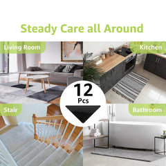 Triangle Grip Rug Pads – Strong & Reusable Non-Slip Adhesive Grippers for Hard Floors