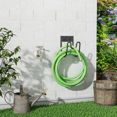 Wall-Mounted Garden Hose Holder – All-Weather Steel Hook with Nozzle Groove