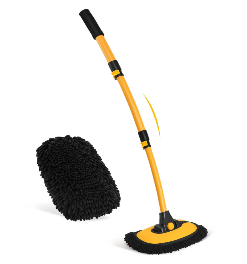 Adjustable Curved Car Wash Mop – Extendable Brush with 90° Rotating Head for Effortless Cleaning