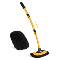 Adjustable Curved Car Wash Mop – Extendable Brush with 90° Rotating Head for Effortless Cleaning