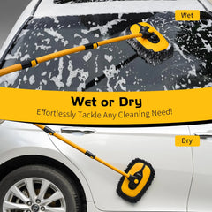 Adjustable Curved Car Wash Mop – Extendable Brush with 90° Rotating Head for Effortless Cleaning