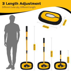 Adjustable Curved Car Wash Mop – Extendable Brush with 90° Rotating Head for Effortless Cleaning