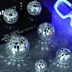 20-Pack Mini Disco Ball Decorations – Assorted Sizes Hanging Mirror Disco Balls with Ropes for Party, Wedding & Halloween