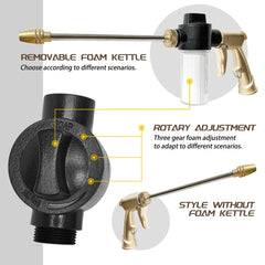 2-in-1 Foam Cannon Sprayer – Adjustable Soap & Water Nozzle with Brass Nozzle