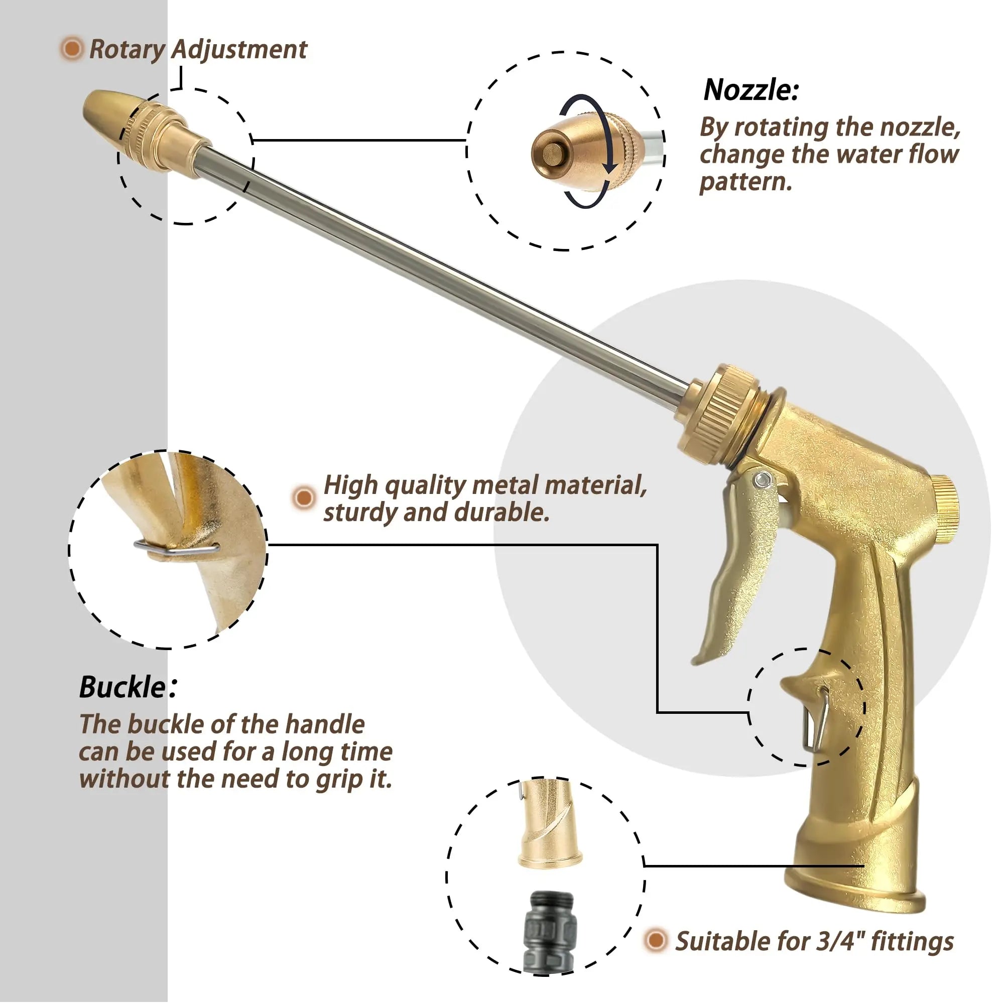 2-in-1 Foam Cannon Sprayer – Adjustable Soap & Water Nozzle with Brass Nozzle