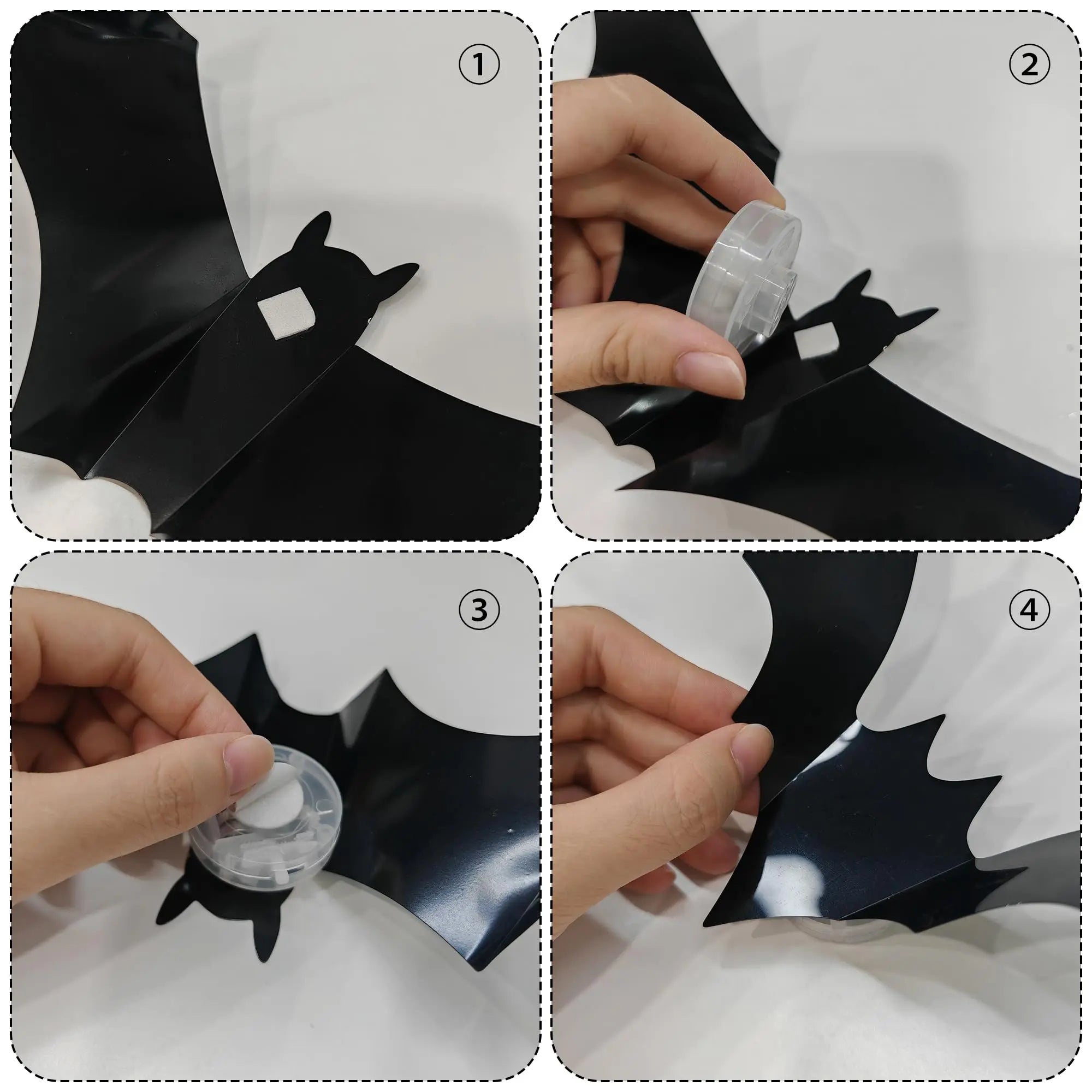 36-Pcs 3D Lighted Halloween Bat Decor – Removable Wall Stickers with Flashing LEDs for Indoor & Outdoor Use