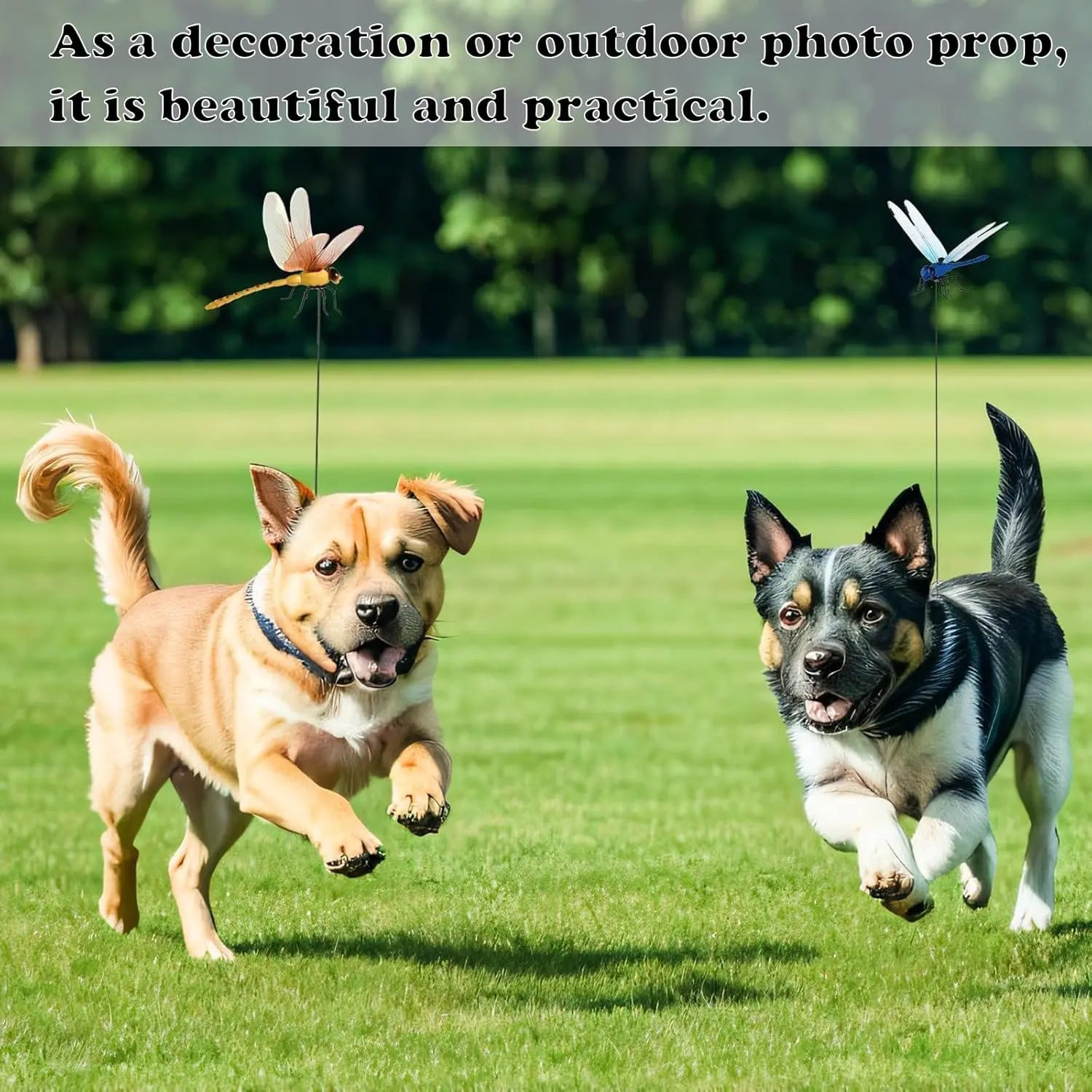 3D Fake Dragonfly Clips – 8-Pack Outdoor Garden Decor with Stainless Steel Clips