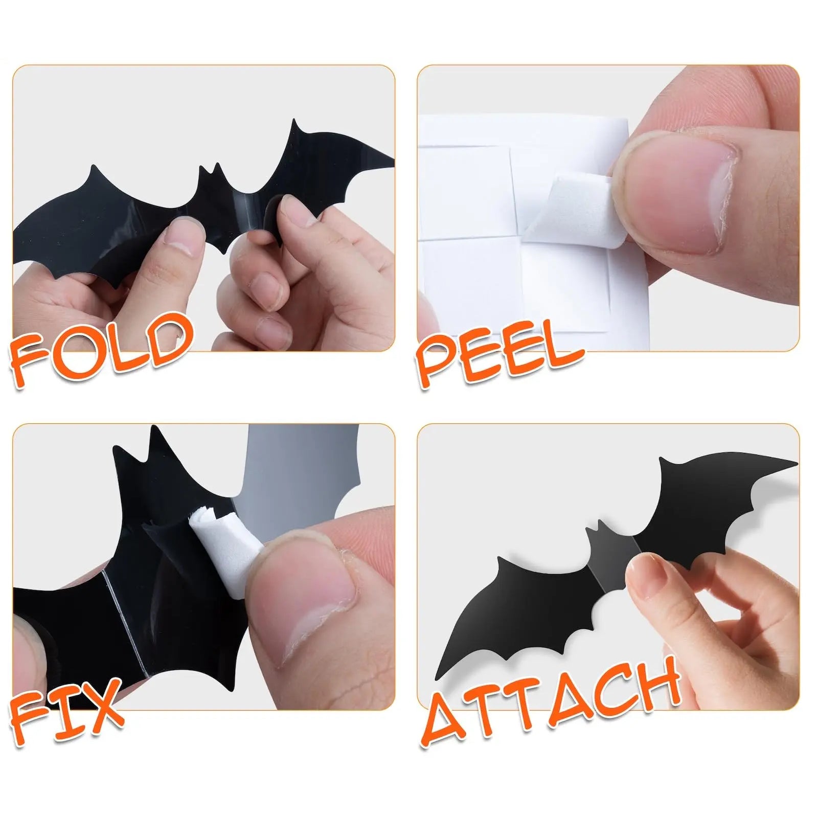 140-Pack 3D Realistic Bat Decorations – Waterproof PVC Halloween Stickers for Walls, Windows & Outdoor Displays