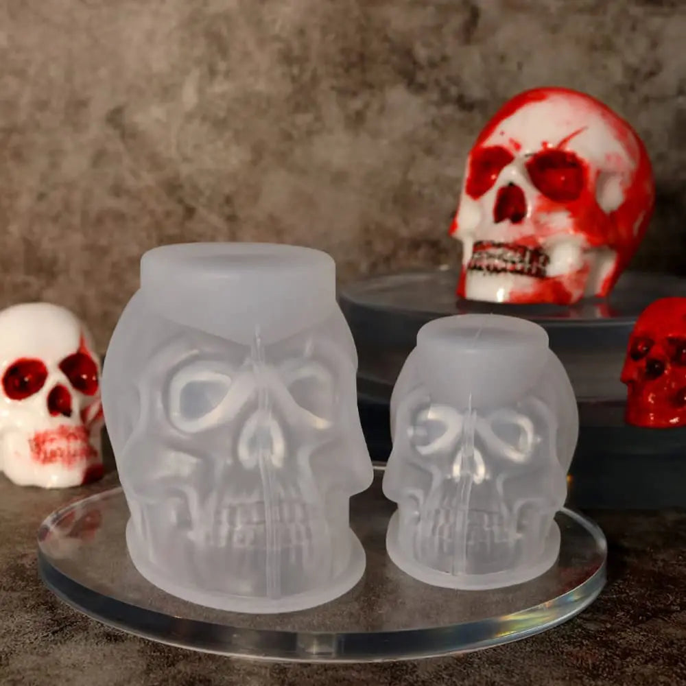 3D Skull Silicone Molds – Set of 3 Flexible Skull Molds for Resin, Candles, Soap & Crafts