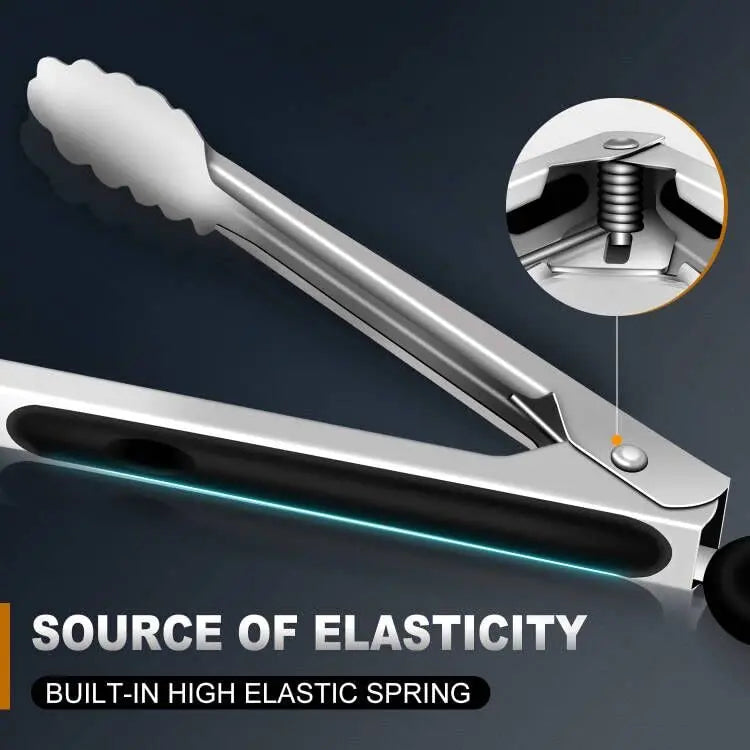 3-Piece Stainless Steel Cooking Tongs Set – Heat Resistant up to 600°F & Locking Design