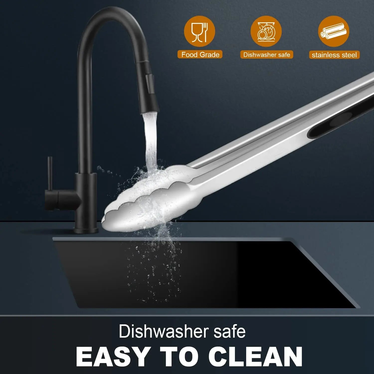 3-Piece Stainless Steel Cooking Tongs Set – Heat Resistant up to 600°F & Locking Design