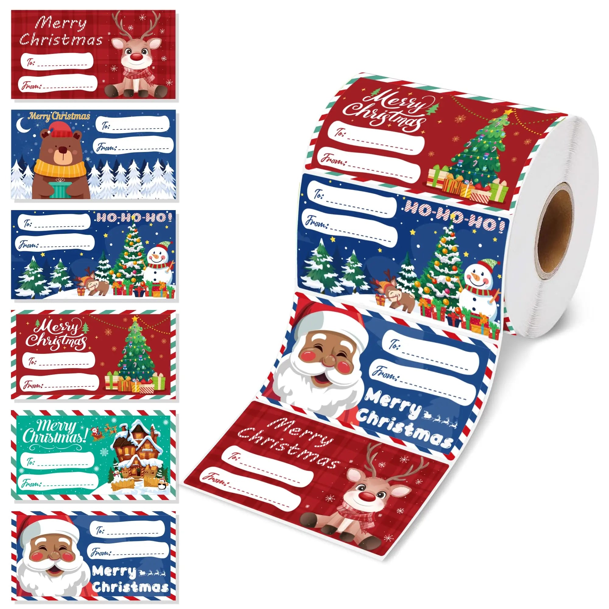 500 PCS Christmas Gift Tags – Self-Adhesive Premium Quality Gift Labels for Holiday Wrapping (2.95 x 1.6 Inches)