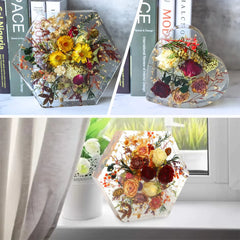 6PCS Resin Molds Silicone Set – Flower Preservation Silicone Molds for Epoxy Bookends & DIY Art