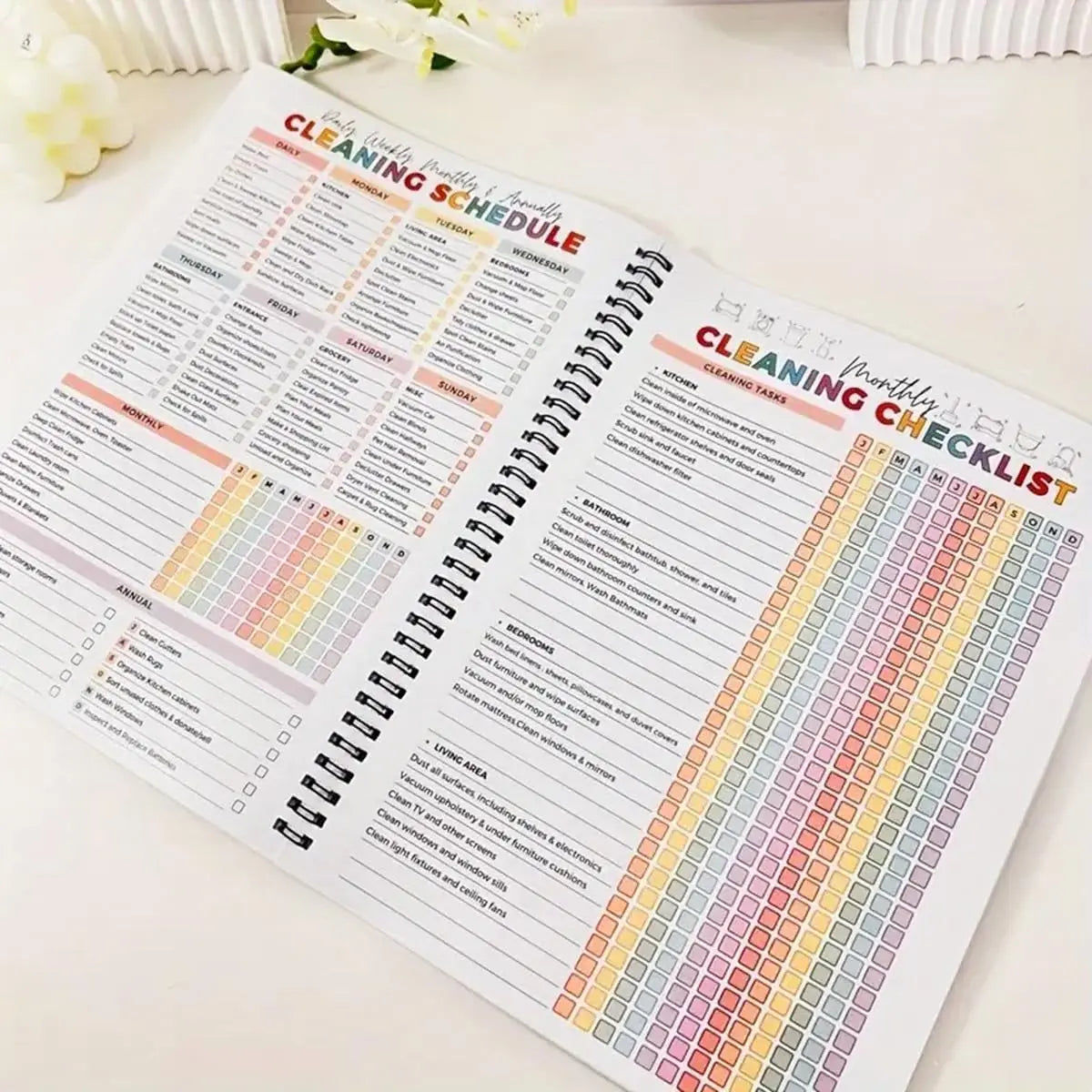 ADHD Cleaning Planner: Daily, Weekly & Monthly Household Cleaning Schedule & Checklist Organizer | Chore Chart for Neurodiverse Minds