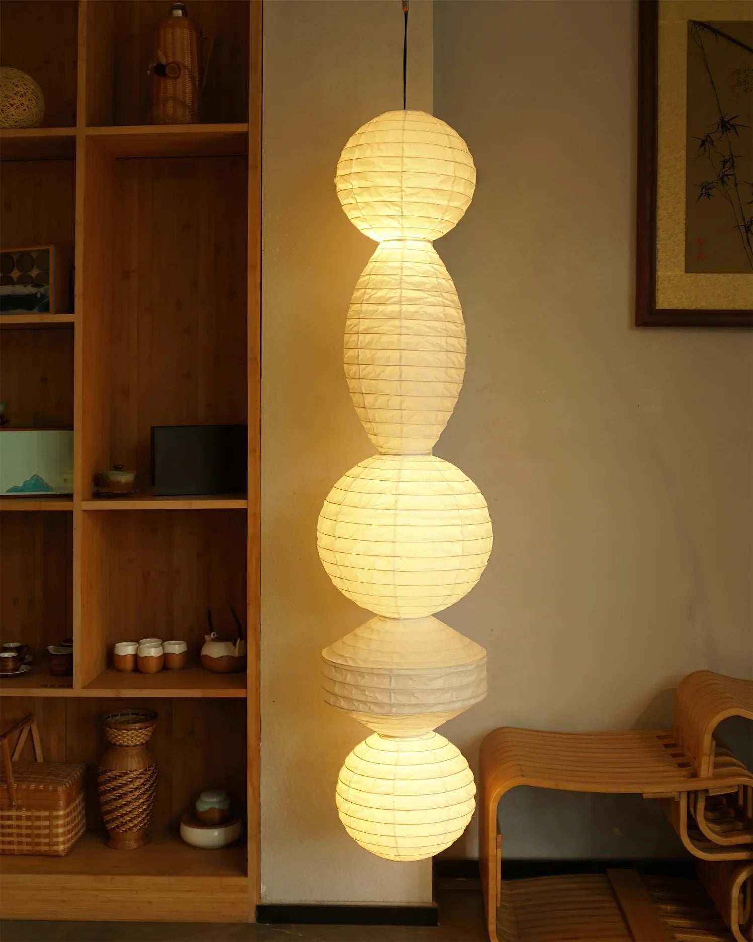 Washi Paper Tayo Pendant Swag Lamp - NexioPick