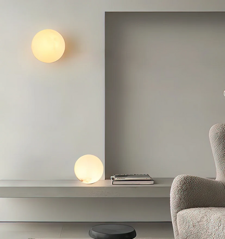 Alabaster Mini Orb Wall Lamp - NexioPick