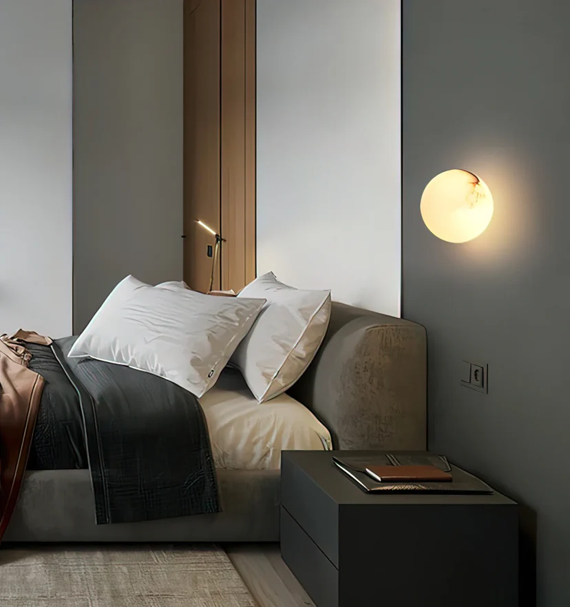 Alabaster Mini Orb Wall Lamp - NexioPick