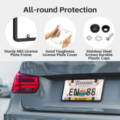Anti-Theft License Plate Frame – Clear, Durable & Universal Protection (2-Pack)