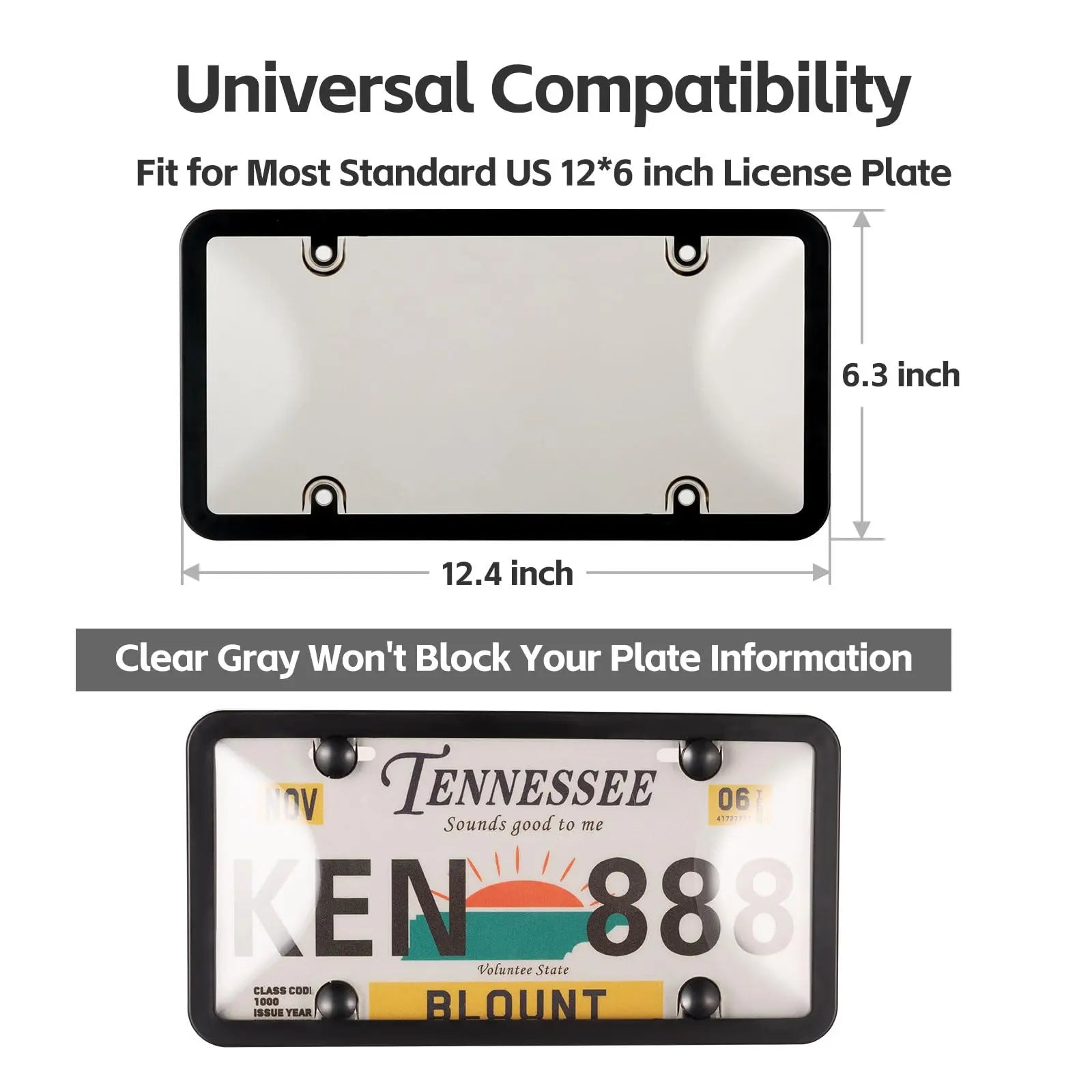 Anti-Theft License Plate Frame – Clear, Durable & Universal Protection (2-Pack)