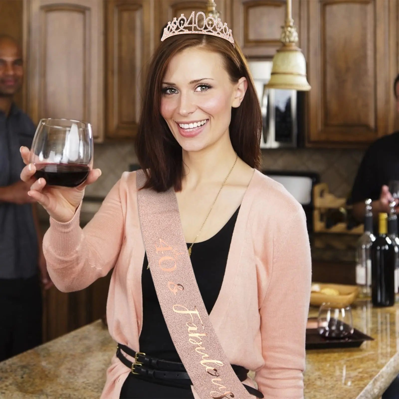 Birthday Set – Glitter Sash + Rhinestone Tiara for Queen of the Day