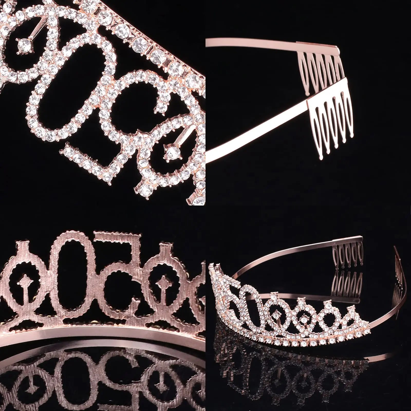 Birthday Set – Glitter Sash + Rhinestone Tiara for Queen of the Day