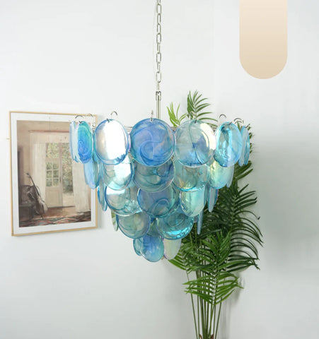 Blue Murano Disc Chandelier - NexioPick