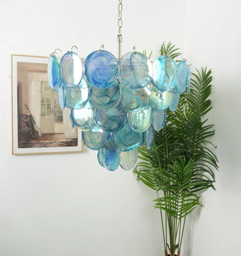 Blue Murano Disc Chandelier - NexioPick