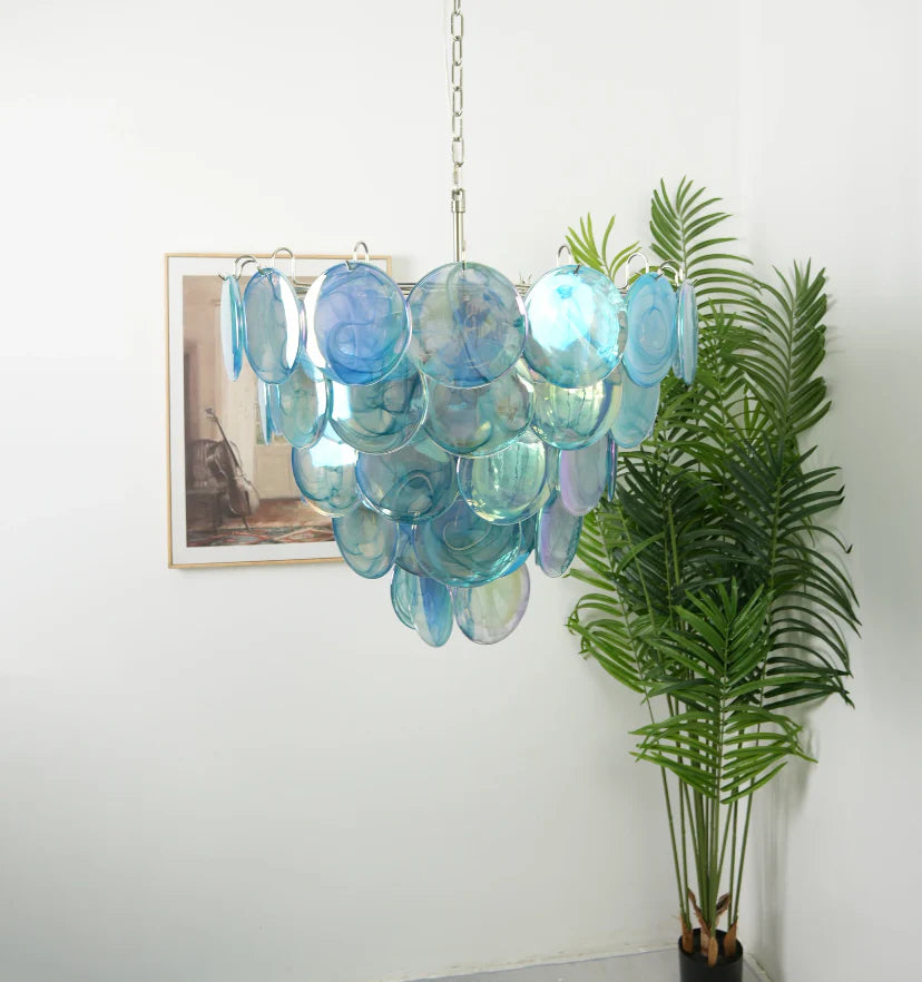 Blue Murano Disc Chandelier - NexioPick