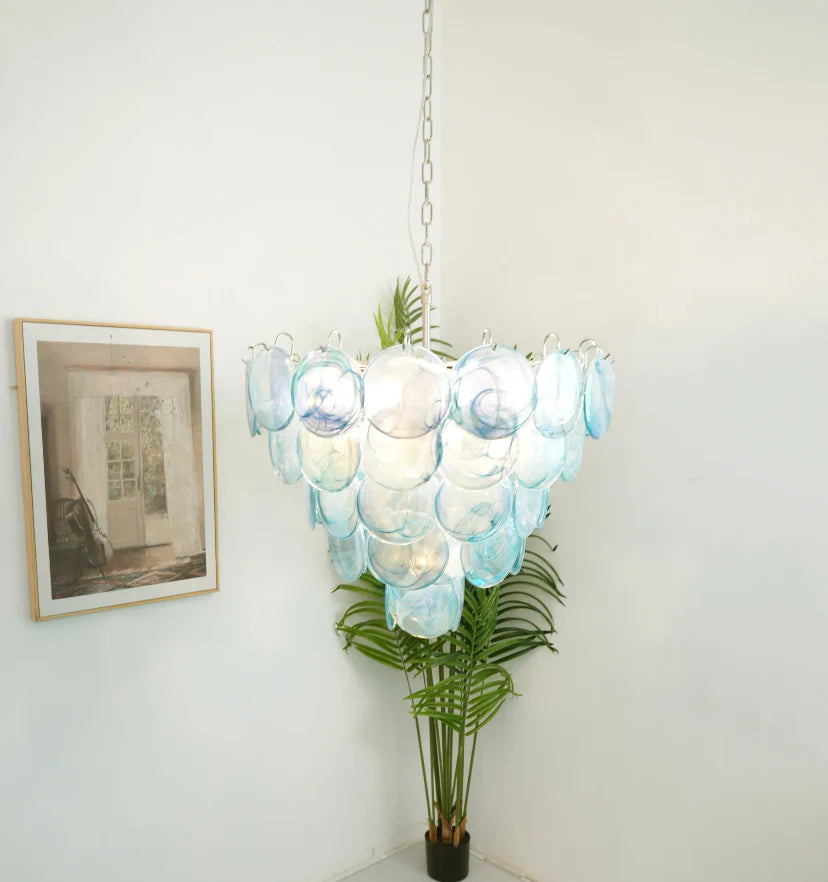 Blue Murano Disc Chandelier - NexioPick