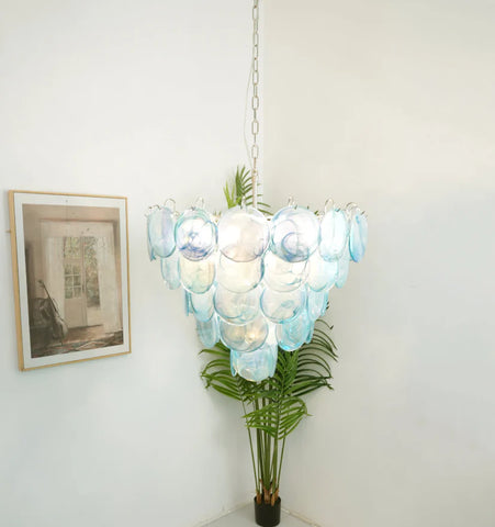 Blue Murano Disc Chandelier - NexioPick