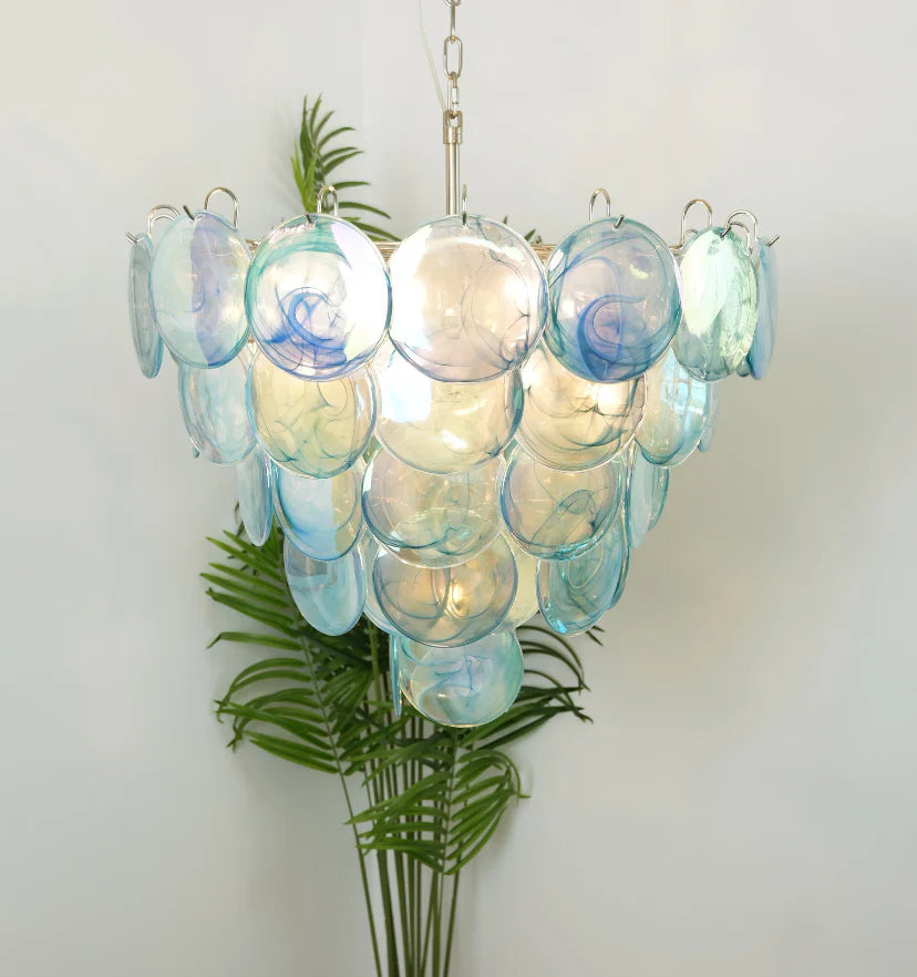 Blue Murano Disc Chandelier - NexioPick