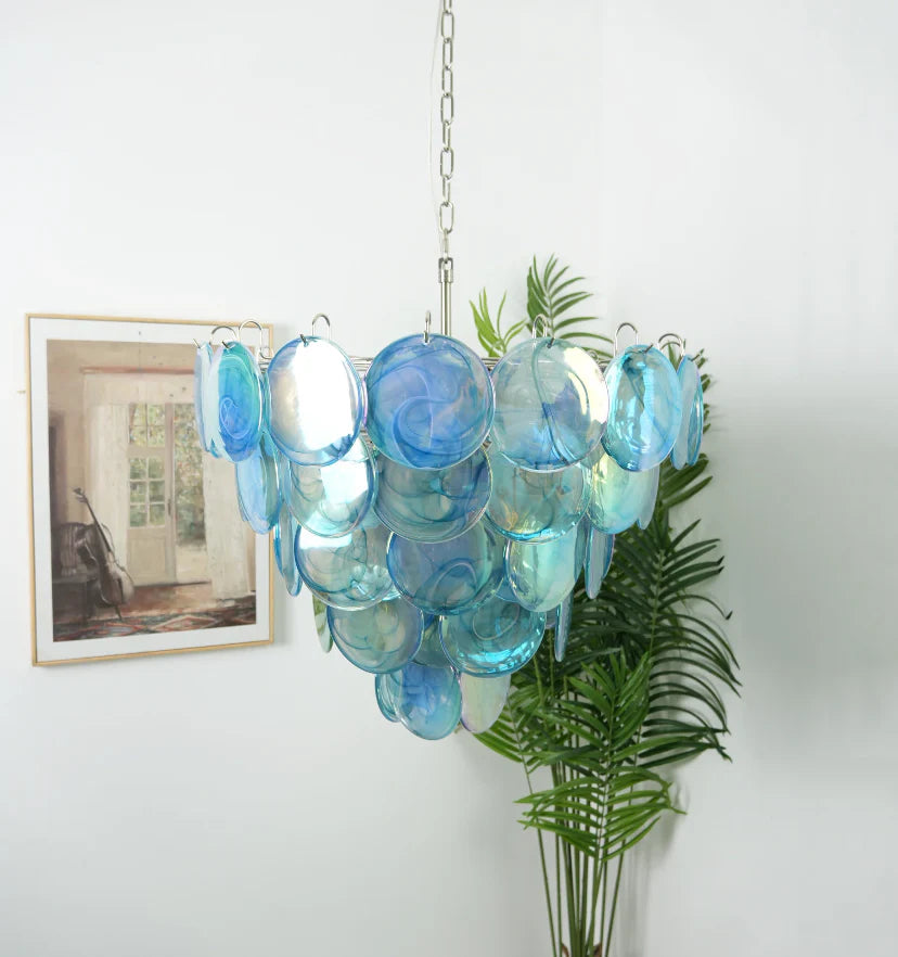 Blue Murano Disc Chandelier - NexioPick