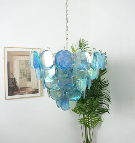 Blue Murano Disc Chandelier - NexioPick