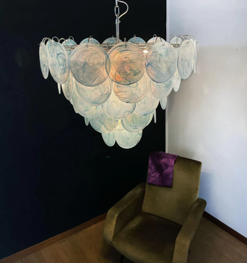Blue Murano Disc Chandelier - NexioPick