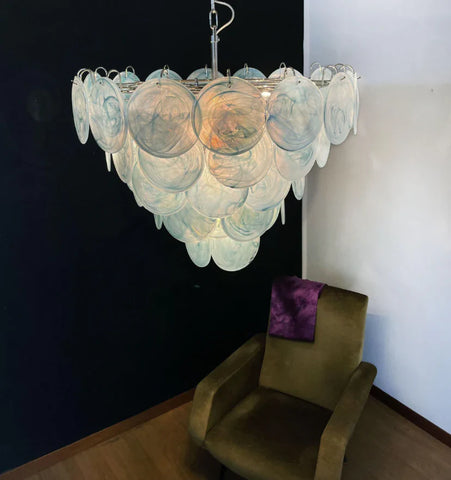 Blue Murano Disc Chandelier - NexioPick