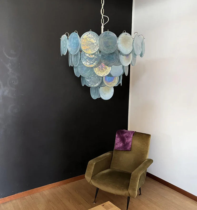 Blue Murano Disc Chandelier - NexioPick
