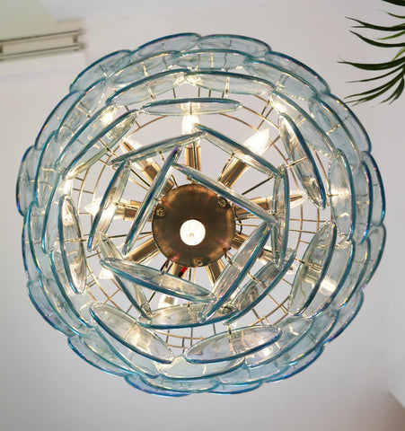 Blue Murano Disc Chandelier - NexioPick